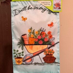 Meadow Creek 11.5" x 18" I Will Be In My Office Wheel Barrow Outdoor Yard Flag